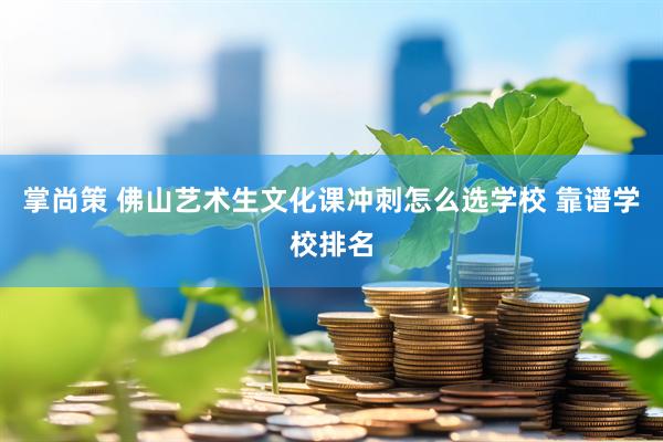 掌尚策 佛山艺术生文化课冲刺怎么选学校 靠谱学校排名