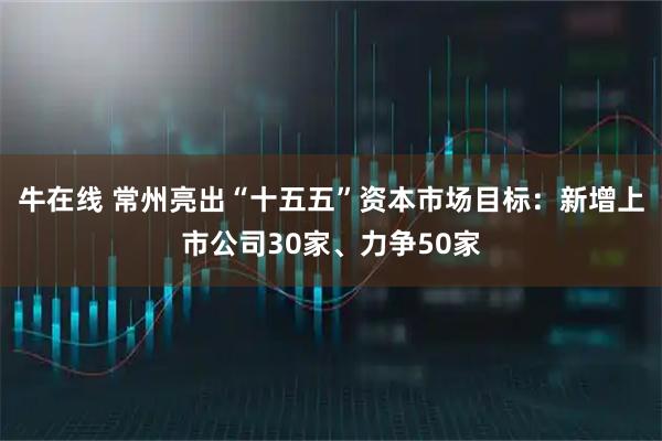 牛在线 常州亮出“十五五”资本市场目标:新增上市公司30家、力争50家