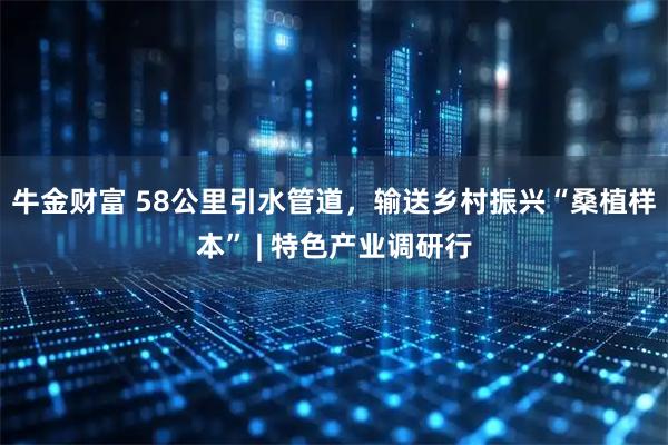牛金财富 58公里引水管道,输送乡村振兴“桑植样本” | 特色产业调研行